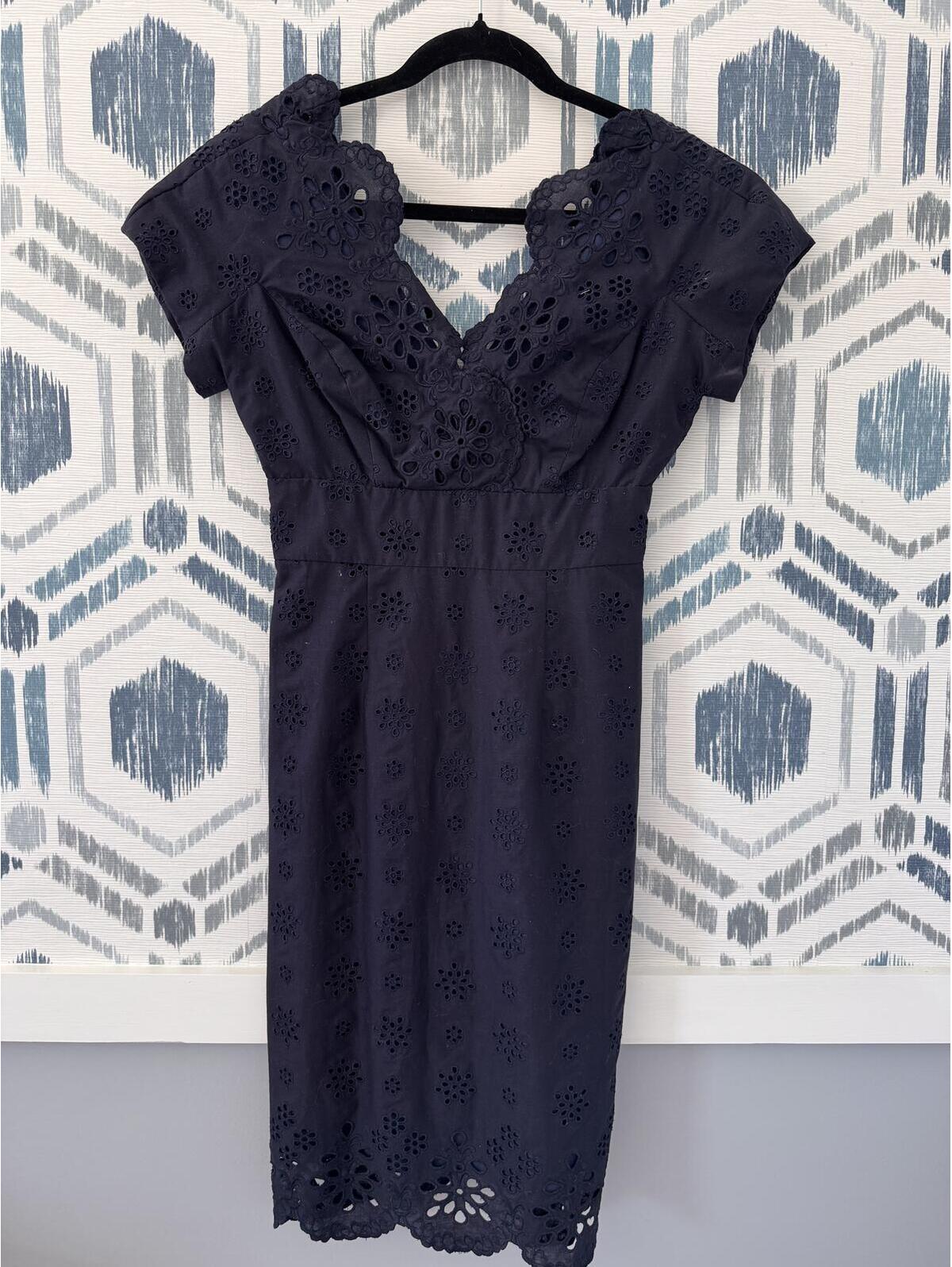 Milly Of New York Navy Eyelet Dress
